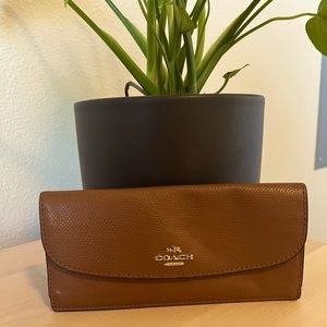 Coach Leather Wallet Saddle Brown EUC